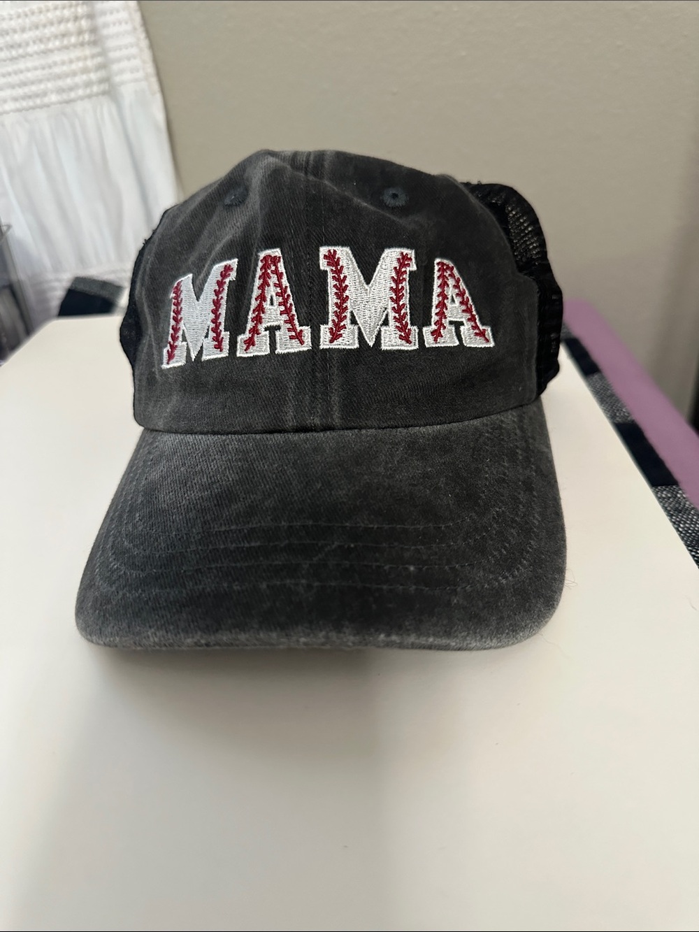 Baseball hat with opening for ponytail NWT baseball Mama